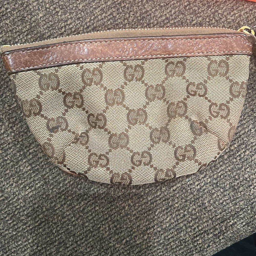Gucci Vintage Guccissima Brown Leather Bamboo Wristlet. - Picture 7 of 11